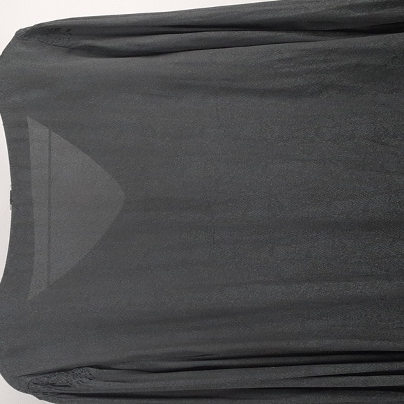 A New Day Charcoal Gray Pirate Bell Sleeve V-Neck Blouse - Picture 6 of 8